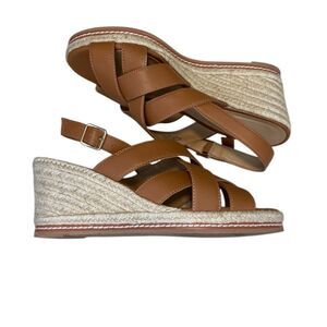Talbots Saylor Nap Hannah Tan Crisscross Espadrille Sandals Size 9